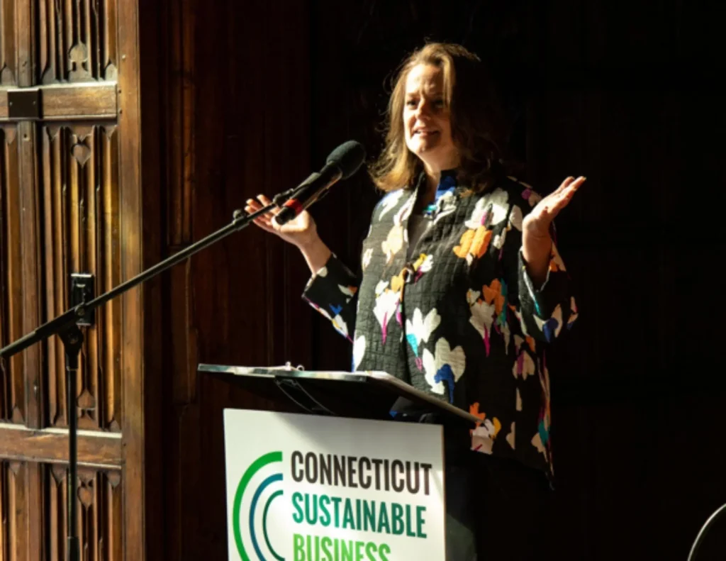 Heather Burns speaking at The Climate Action Business Summit